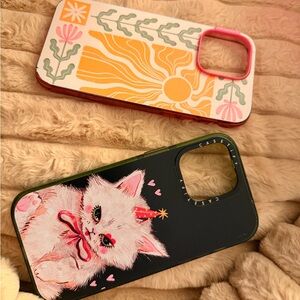 Popsocket Floral Sun and Casetify Playful Cat iPhone Cases